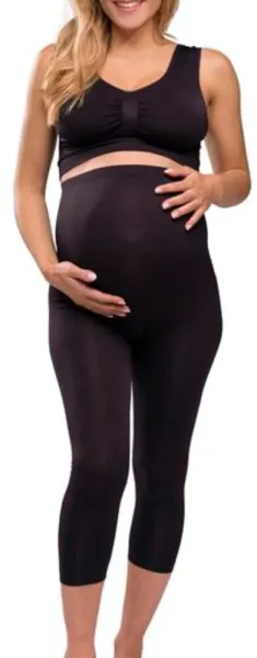 Maternity leggings with support 3/4 length black - Xlarge